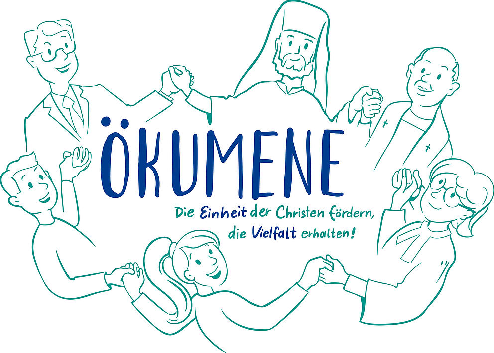 Zeichnung Ökumene; Gestaltung: stefan@thinkpen.de Zeichnung Ökumene